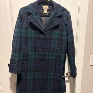 Women's Classic Lambswool Polo Coat, Three-Quarter, Black Watch Size 12